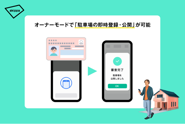 アキッパ「オーナーモード」で駐車場の即時登録・貸し出しが可能に