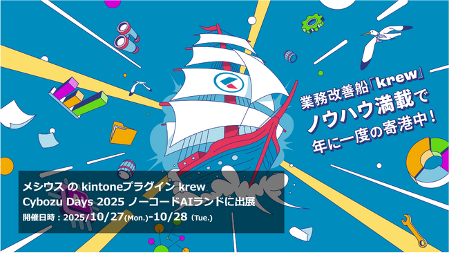 業務改善船krew（クルー）、Cybozu Days 2025『ノーコードAIランド』に向けて出帆！