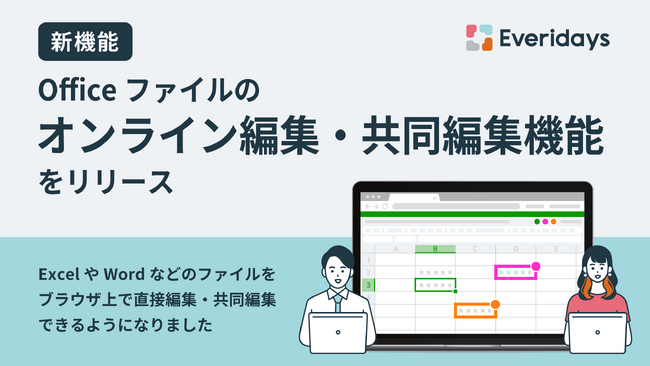 Everidaysが、Officeファイルのオンライン編集・共同編集機能をリリースしました。