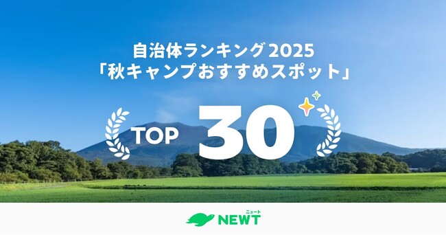 旅行アプリ『NEWT（ニュート）』、秋キャンプが熱い！アウトドアブーム最前線で注目の自治体TOP30を発表