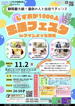 静岡に“出会いの波”を！『しずおか1000人恋活フェスタ』 11月2日(日) ツインメッセ静岡で開催