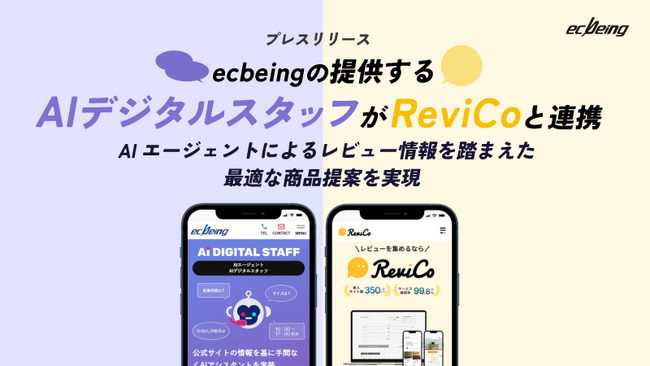 ecbeingの提供する「AIデジタルスタッフ」が「ReviCo」と連携