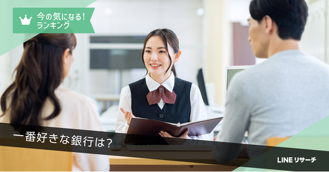 【LINEリサーチ】一番好きな銀行1位は、10～20代で「ゆうちょ銀行」、30代以降では「地方銀行」。地域別の特徴や好きな理由も
