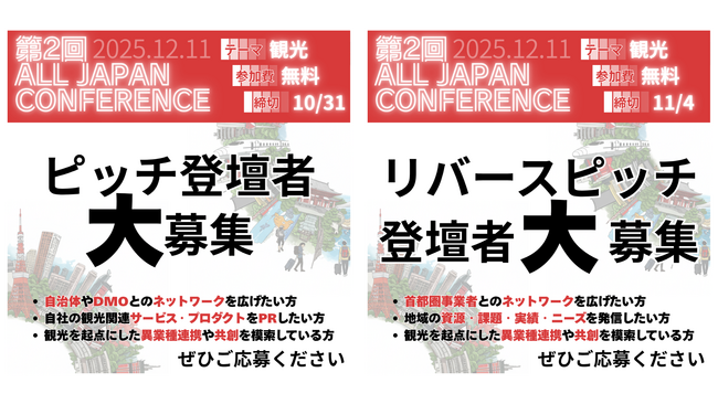 【登壇者募集中！】首都圏と地方がつながるイベント「ALL JAPAN CONFERENCE」ピッチ＆リバースピッチ登壇者を募集中