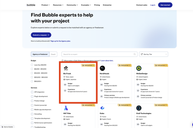 株式会社Biz Freak、世界トップ11位の「Bubble Gold Partner」に認定