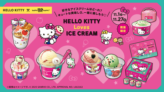 好きなアイスクリームはど～れ？キュートな美味しさ、一緒に楽しもう(ハート)HELLO KITTY Loves ICE CREAM