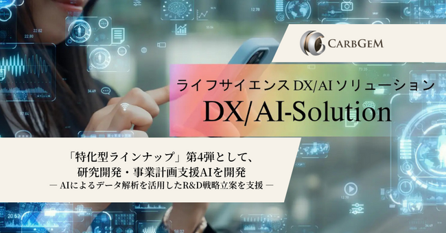 カーブジェン、ライフサイエンス領域DX/AIソリューション「特化型ラインナップ」第4弾として、研究開発・事業計画支援AIを開発
