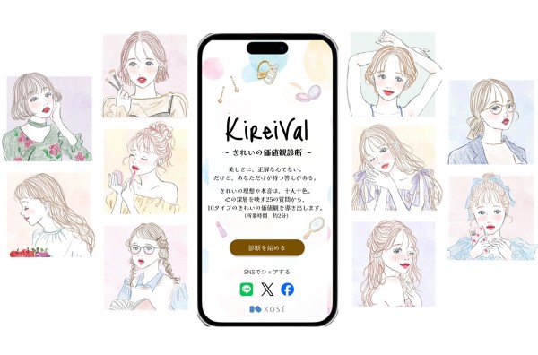 きれいの価値観をタイプ診断するWebサービス「KireiVal（キレイバル）」を開発