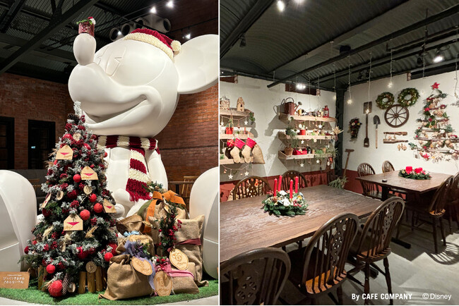 【ディズニーの世界観で楽しむクリスマス】「Disney HARVEST MARKET」でキャラクター個室がクリスマス仕様に。クリスマス限定メニューも販売。