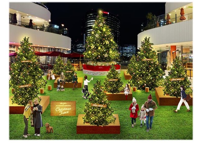 「niko and ...」と、横浜ベイクォーターがコラボしたクリスマスイルミネーションイベント「Christmas Forest」が2025年11月1日（土）より開催