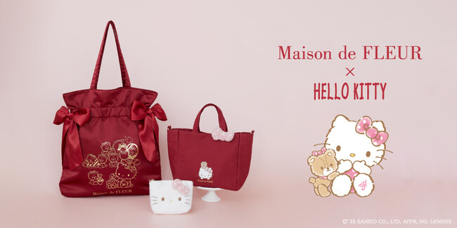 【Maison de FLEUR】サンリオキャラクターのお誕生日をお祝い！ドット柄リボンでおめかしした「ハローキティ」が主役のコレクションを発売