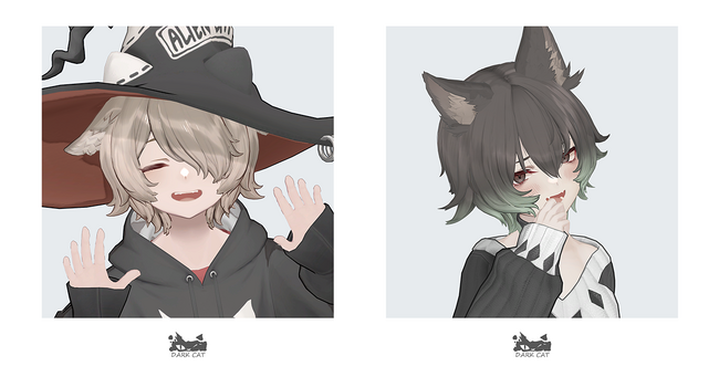 YOYOGI MORIより新作3Dモデル「DARK CAT WITCH」「DARK CAT UNWELL」発表