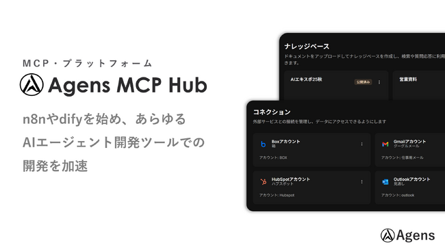 株式会社homula、あらゆるAIエージェントから50+のSaaS・基幹システムに即座に接続可能なMCPプラットフォーム「Agens MCP Hub」をリリース
