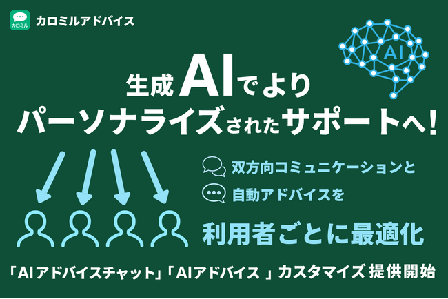 カロミルアドバイスで「AIアドバイス」「AIアドバイスチャット」のカスタマイズ提供開始