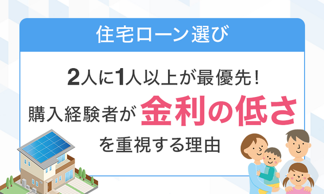 【住宅ローン選び】2人に1人以上が最優先！購入経験者が「金利の低さ」を重視する理由
