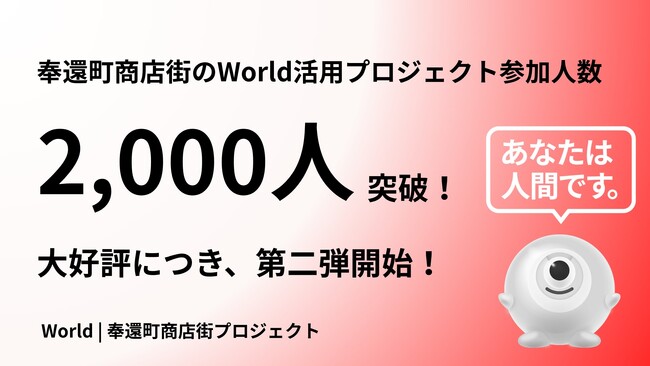 奉還町商店街のWorld活用プロジェクトへの参加人数が2,000名突破！