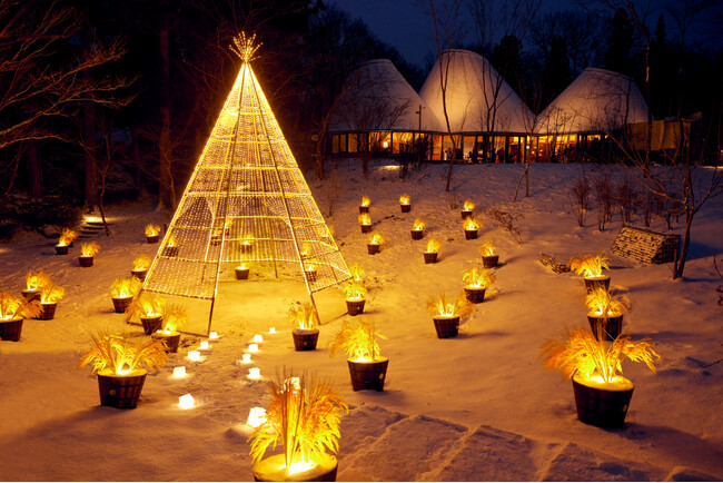 【リゾナーレ那須】稲穂をテーマにした黄金色のイルミネーションが輝く「稲穂クリスマス」今年も開催