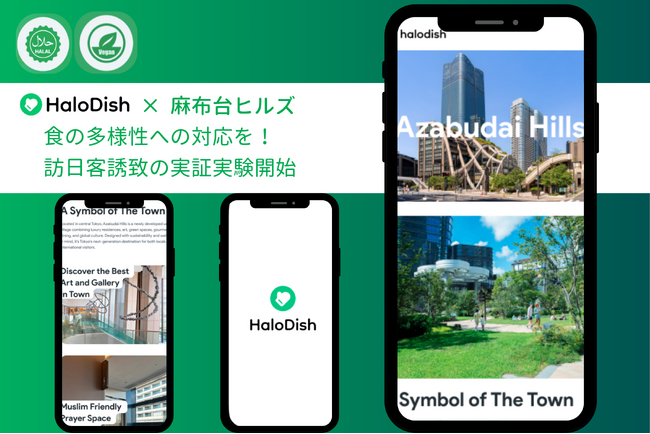 『 Be Smart Tokyo 』森ビル×eftaxで食の多様性への対応を！ムスリム&ベジタリアン&ヴィーガン向けサービス「HaloDish」麻布台ヒルズと連携し、本格導入に向けた実証を開始！