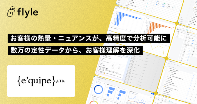 株式会社エキップが、AIインサイト分析プラットフォーム「Flyle」を導入・運用開始