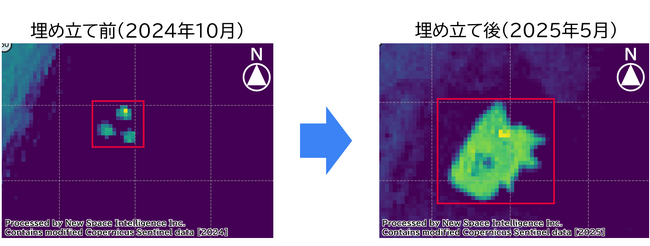衛星データ等の変化を検知し、南シナ海で新たな埋め立て等を確認