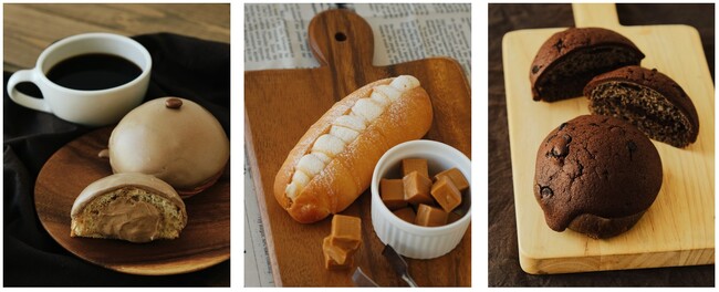 寒くなる季節にほっとする甘さ、香ばしい幸せ。　毎年この時期人気の「珈琲クリームパン」「キャラメルクリームサンド」などの新作スイーツパンも発売