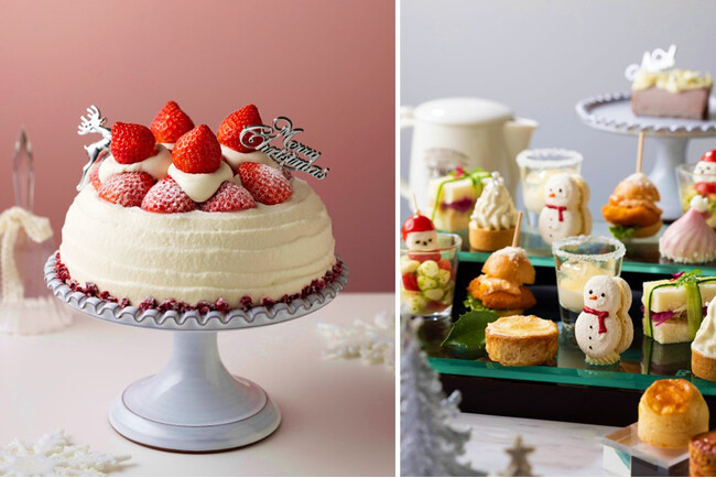 【シェラトン都ホテル東京】ロビーラウンジ バンブーが贈る、心はずむクリスマス　聖夜を彩る特別なケーキとサンタクロースも喜ぶ雪景色のアフタヌーンティー