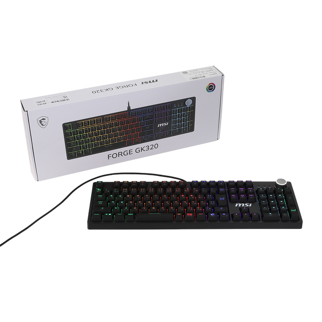 MSI、メカニカルスイッチ搭載のフルサイズゲーミングキーボード「FORGE GK320 RED JP」を発売