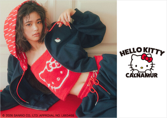 原田都愛が着こなす「CALNAMUR × HELLO KITTY」コラボコレクションが登場。11月1日、ハローキティの誕生日に予約開始。