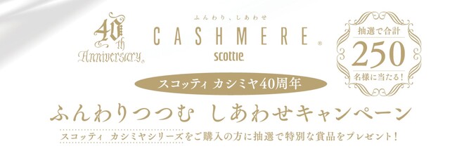 スコッティ カシミヤ40周年記念　ふんわりつつむ　しあわせキャンペーンを11月3日より開始
