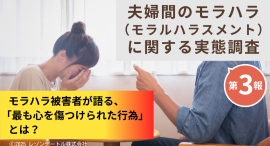 モラハラ被害者が語る、「最も心を傷つけられた行為とは？」ー夫婦間のモラハラ（モラルハラスメント）に関する実態調査（第3報）