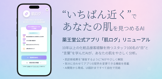 薬王堂公式アプリ「肌診断」機能を大幅リニューアル！