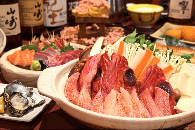 高級魚・キンキが主役！海鮮を味わい尽くす冬限定コース「豪華！キンキ鍋コース」新登場【北海道海鮮 にほんいち 本町店】
