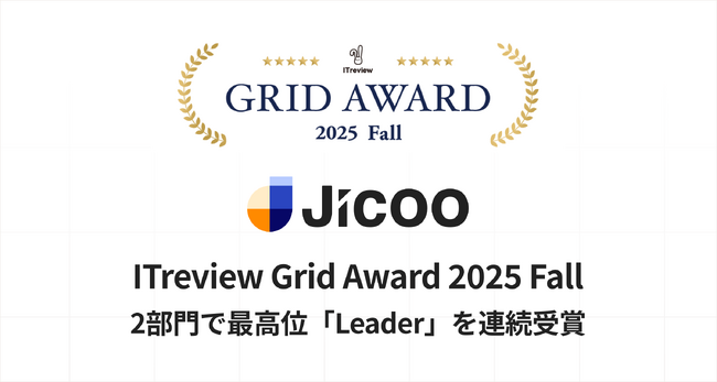Jicoo（ジクー）、「ITreview Grid Award 2025 Fall」にて2部門で最高位「Leader」を連続受賞