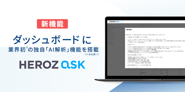 法人向けAI SaaS「HEROZ ASK」、ダッシュボードに新機能搭載!