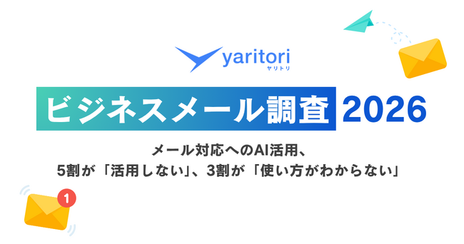 AI活用の波、メール対応に届かず。5割が「活用しない」、3割が「使い方がわからない」｜【ビジネスメール調査2026】を『yaritori』が実施