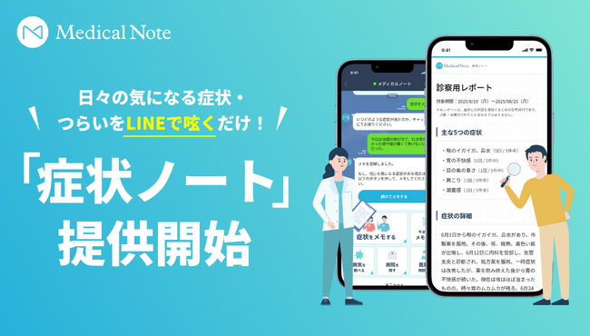 メディカルノート、診察前の情報整理と適切な受診先選択を支援する「症状ノート」の提供を開始