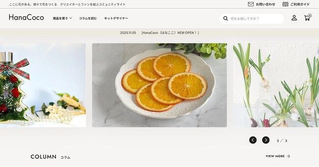 花や植物を愛する人々をオンラインとリアルでつなぐ新しいWEBプラットフォーム「HanaCoco（はなここ）」を11月5日より開始