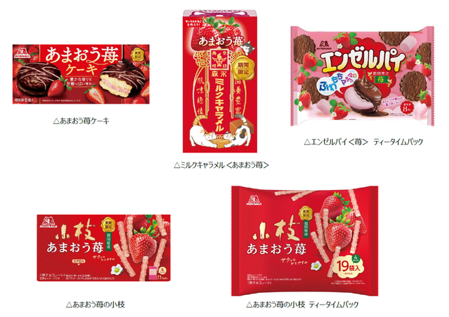 苺の季節を先取り！ “ふわもち”エンゼルパイ、“サクサク”小枝、ミルクキャラメルなど人気商品から苺フレーバー全5品登場11月11日(火)より期間限定発売