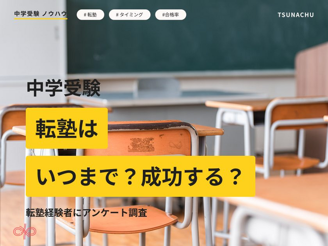【中学受験の“転塾”】ピークは5年生。転塾経験者41％の実態を『ツナガル中学受験』が調査