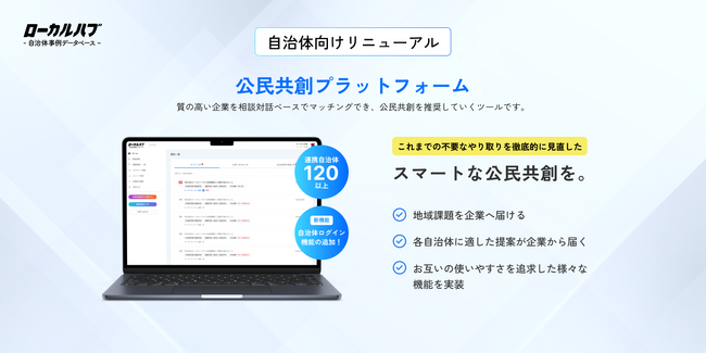 ローカルハブ「公民共創プラットフォーム」、新たな機能を追加しリニューアル！
