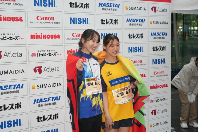 ハンドボール・三橋未羽と陸上・壹岐あいこが同タイム女子優勝　現役陸上・坂井隆一郎とマスターズ陸上・寺下健治も同タイム男子優勝｜SPEED STAR 30m Dash Challenge 大阪大会2日目