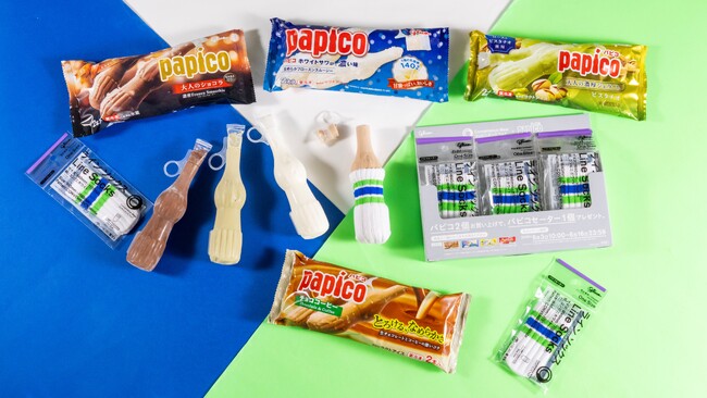 SNSで話題沸騰！「パピコ」を2個買うともらえる「コンビニエンスウェア」とコラボした「ラインソックス」デザインの「パピコセーター」が再登場！～寒くなる季節こそ「パピコ」に「セーター」を着せてあげよう～