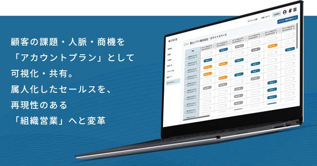 再現性のある組織営業を実現するエンタープライズ特化型アカウントマネジメントプラットフォーム「アカマネ」提供開始