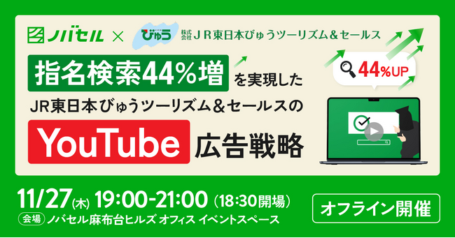 ノバセル、オフラインイベント開催「JR東日本びゅうツーリズム＆セールスのYouTube広告戦略」