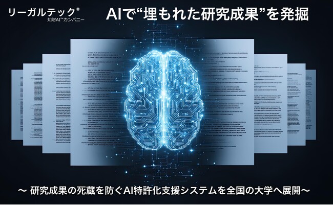 AIで“埋もれた研究成果”を発掘-リーガルテック社、研究成果の死蔵を防ぐAI特許化支援システムを全国の大学へ展開