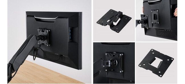 取り付けはワンタッチ、作業はノンストレス！モニターをアームやスタンドにすばやく設置できるクイックリリース式VESAブラケットを新発売