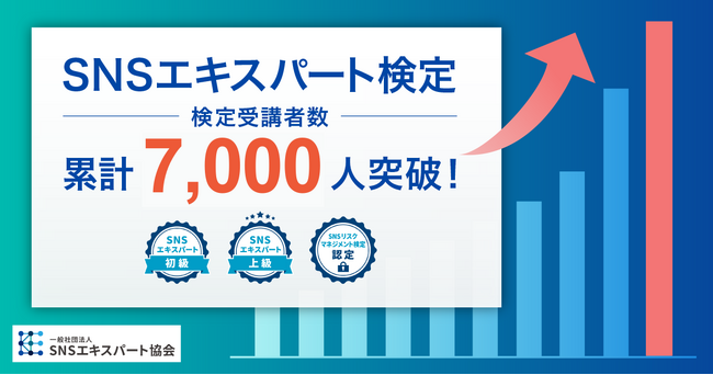 SNSエキスパート協会の検定受講者数が7,000人突破