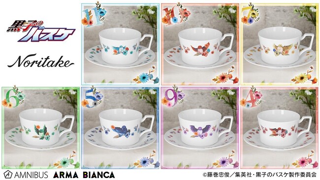 『黒子のバスケ』から「ノリタケ」とのコラボアイテム「ノリタケコラボ フラワーバードデザイン カップ&ソーサー」の受注を開始！！アニメ・漫画のオリジナルグッズを販売する「AMNIBUS」にて
