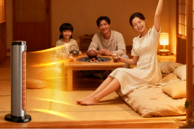 冬の理想の温もりは、待たない。寒い朝も、帰宅後も、2秒で優しい暖かさに包まれる。NiZmirセラミックヒーター