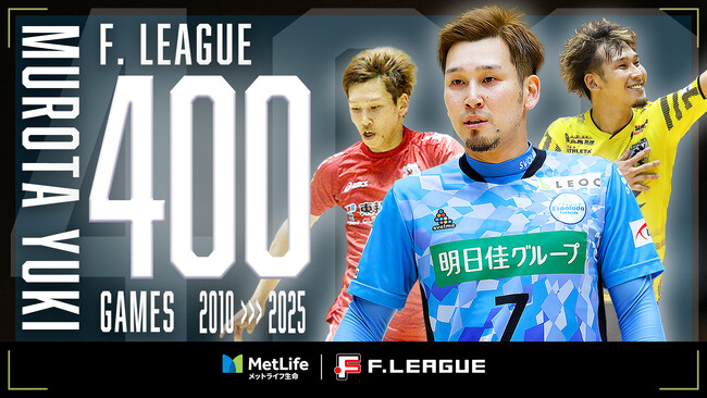 室田祐希（北海道）がＦリーグ通算400試合出場を達成！【メットライフ生命Ｆリーグ2025-26】